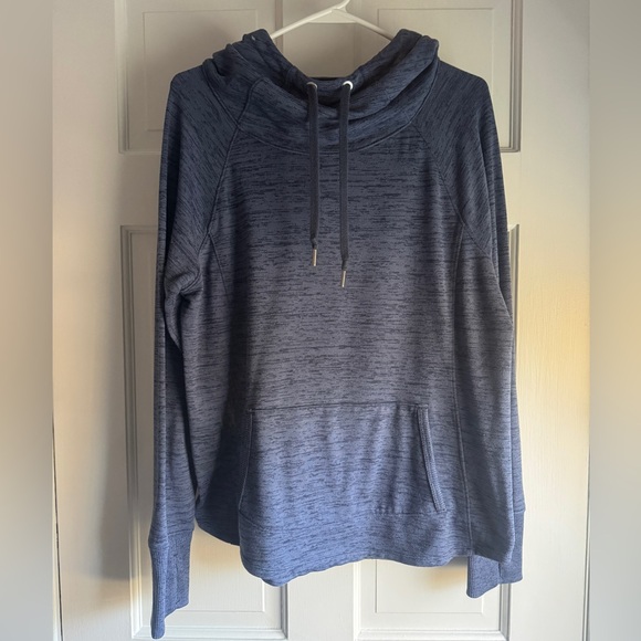Athleta Tops - Athleta Blue Knit Top with Hood